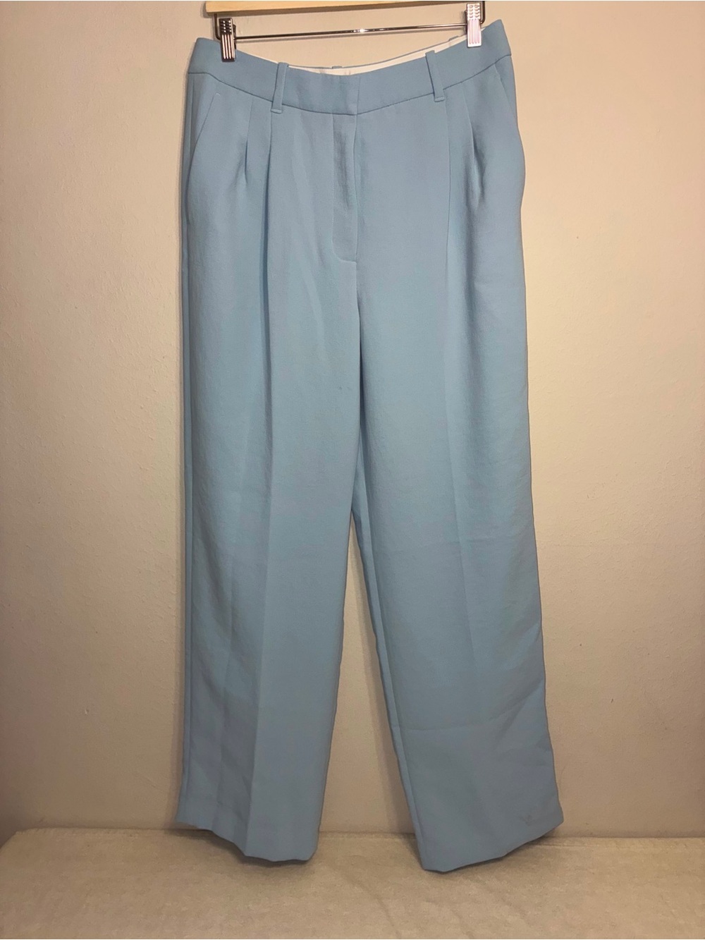 Aritzia The Effortless Pant Full High Wide Light Blue Dress Pants Size 12